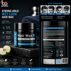 Ustraa Hair Wax Strong Hold - Wet Look - 100g | Premium Hair Styling Wax for Men